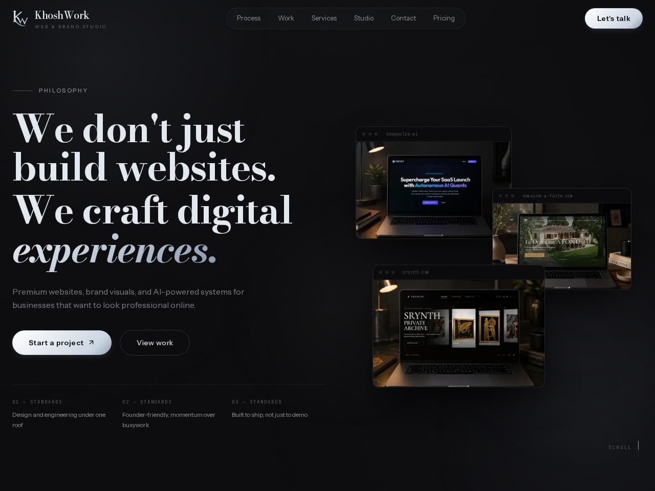 KhoshWork's own site, live